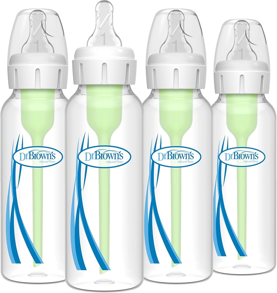 Dr. Brown's Natural Flow Anti-Colic Options+ Narrow Baby Bottles, 8 oz, 4 Pack
