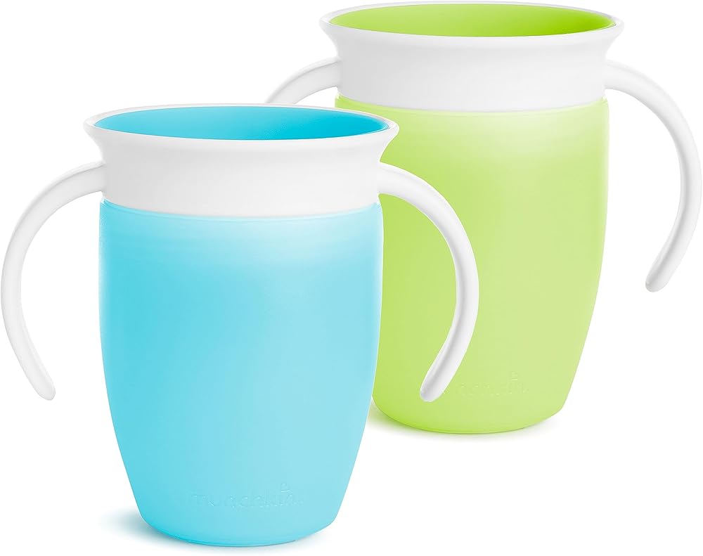 Munchkin Miracle 360 Toddler Sippy Cups with Handles, 7 oz, 2 Pack